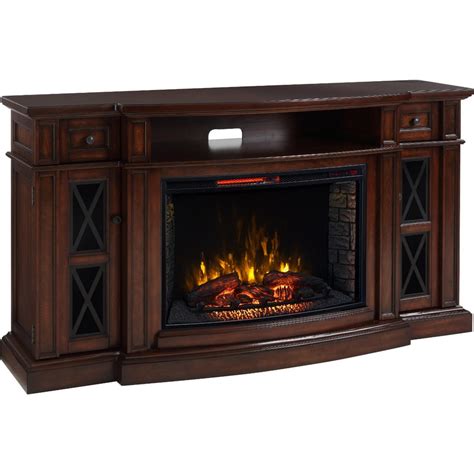 New at Lowe's · Country Living 24-in W Navy Blue Infrared Quartz Electric Fireplace · Muskoka 58-in W Rustic Brown TV Stand with Fan-forced Electric Fireplace. . Electric fireplaces at lowes